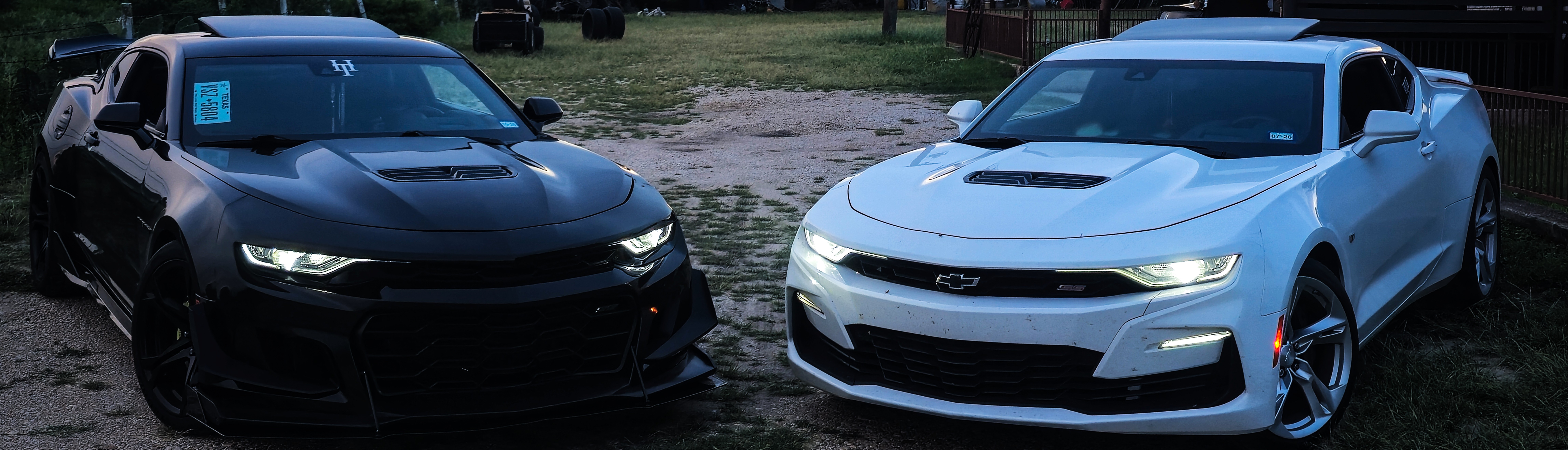 Two custom Chevrolet Camaros