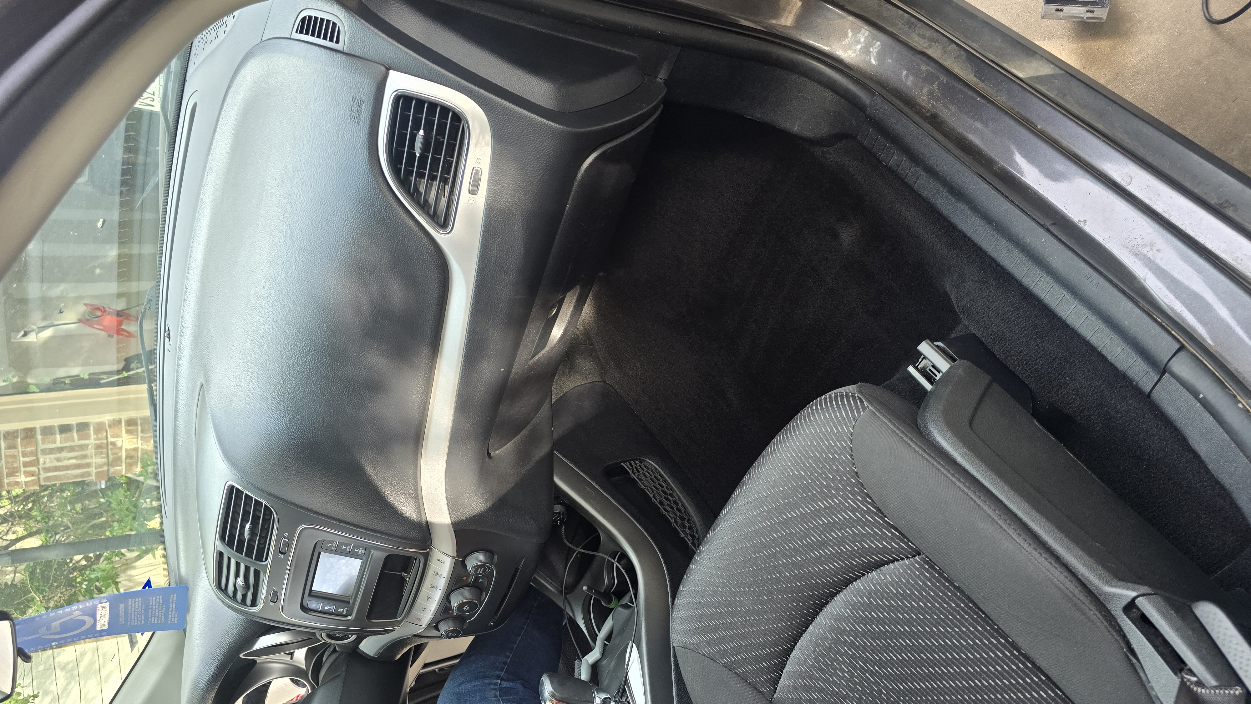 Passenger side interior of a Dodge Journey after professional interior detailing.